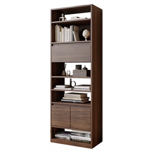 中古风实木书柜书架隔断柜法式复古展示柜置物架客厅博古架储物柜