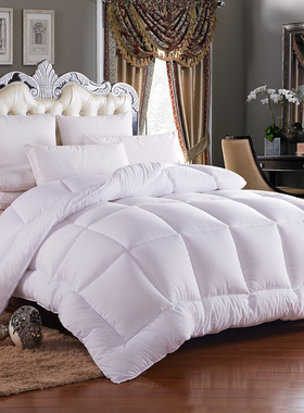 保暖亲肤冬季被春秋被芯丝棉被子酒店单双人机洗白色加厚床上包邮