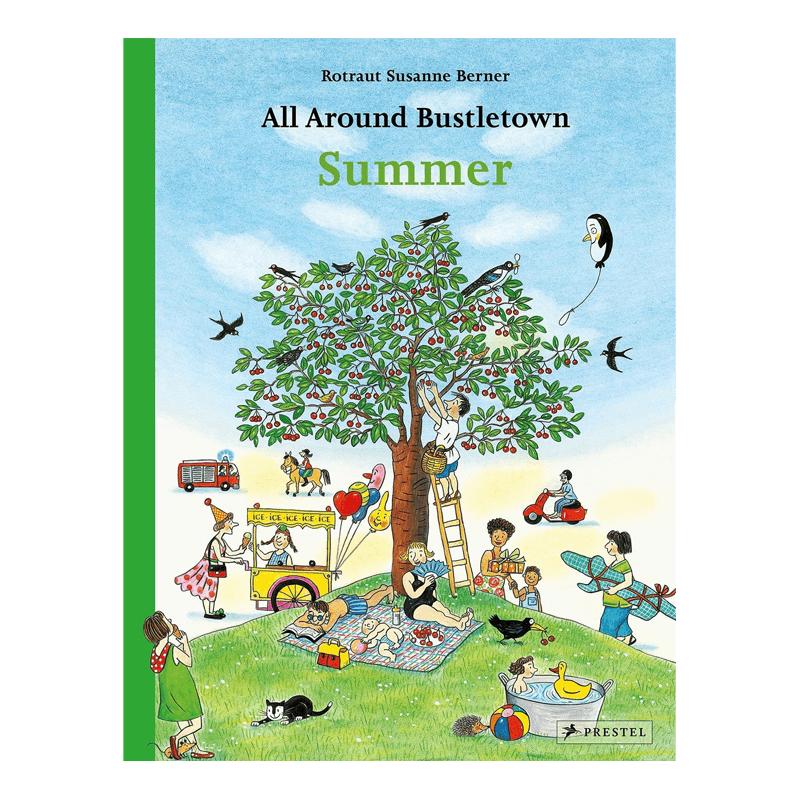 现货   英文原版 春夏秋冬儿童认知绘本 夏天 大开本纸板书 贝尔纳 All Around Bustletown：Summer