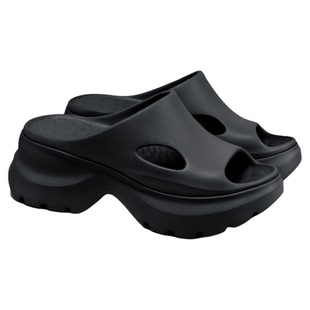 fed厚底拖鞋夏季新款女鞋黑色一字拖休闲增高沙滩鞋女S0526-YA636