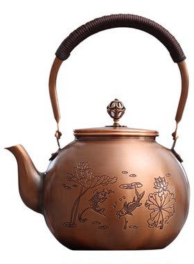 手工铜壶紫铜茶壶复古壶精雕细刻