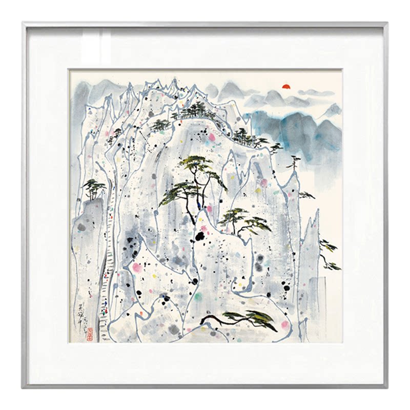 AOCA 版画吴冠中装饰画 现代抽象艺术画办公室国画新中式餐厅挂画