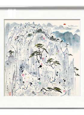 版画吴冠中装饰画新中式餐厅挂画