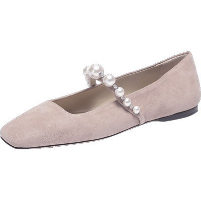 自营周仰杰女士方头平底鞋