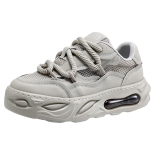 马克华菲男鞋2026新款板鞋夏季透气网面休闲鞋厚底增高鞋男士鞋子