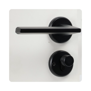 黑色室内卧室房门锁家用房间实木门把手锁具通用型分体家装静音锁