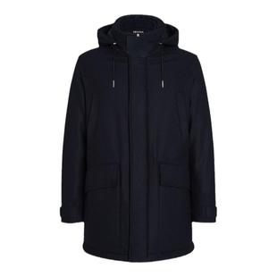 ZEGNA杰尼亚男装混海军蓝美利奴羊毛派克大衣/羽绒服