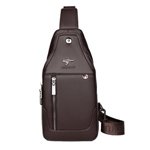 帅桐袋鼠胸包男式新款平板包真皮男包休闲单肩背包牛皮包小斜挎包