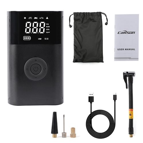 数码款车载充气泵电动车轮胎充气泵车载电动智能无线便携式气泵打