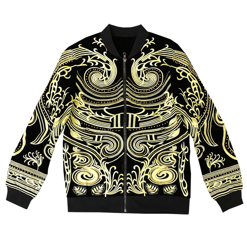 手工钉珠刺绣夜店演出服夹克外套