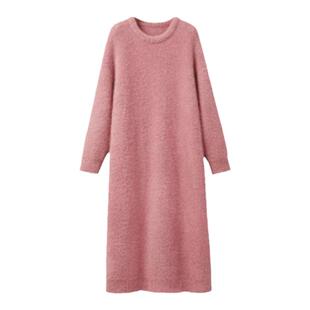 软绵绵睡裙女秋冬加厚半边绒休闲珊瑚绒保暖长款睡衣宽松家居服