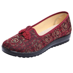 老北京布鞋鞋子夏百搭单鞋妈妈老年女式特大码女鞋40一43老婆鞋41