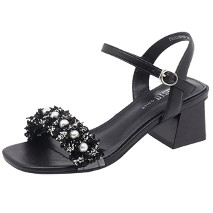 大东一字带凉鞋女款2026新款夏季鞋子配裙子小香风高跟鞋气质女鞋