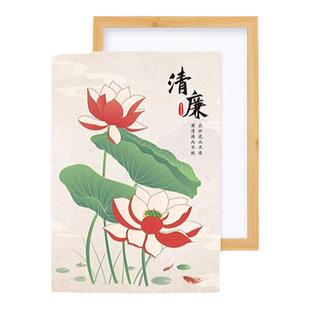 赛卓创意彩纸折纸清廉立体党政廉洁文化建设衍纸手工diy材料包幼儿园学生创意清正廉洁青莲衍纸画线稿材料包