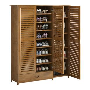入户鞋柜门口家用大容量楼道外走廊用2025新款爆款透气鞋架子楠竹