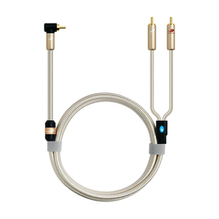 戈利狮音频线弯头莲花转双莲花音箱线 RCA转2RCA功放低音炮线