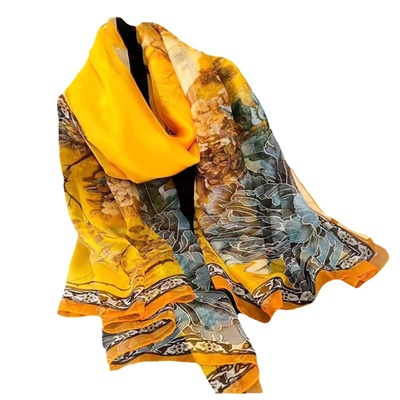 围巾两用纱巾2024新款真丝