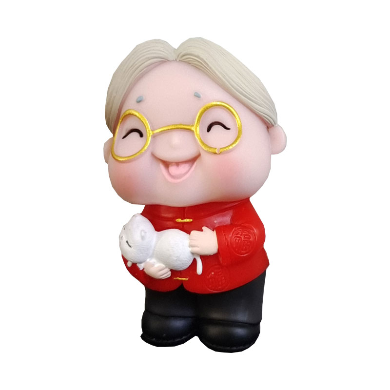 可爱老头老太烘焙蛋糕巧克力模具恩爱夫妻生日蛋糕装饰摆件硅胶模