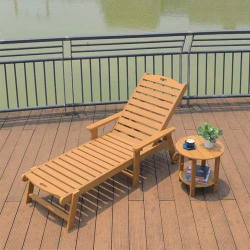 舒适耐用沙滩椅户外塑木躺椅躺床沙滩温泉泳池阳光房防水休息椅