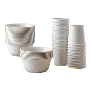 稻壳一次性碗筷子食品级家用饭碗可降解餐具火锅乔迁用餐碗水杯子