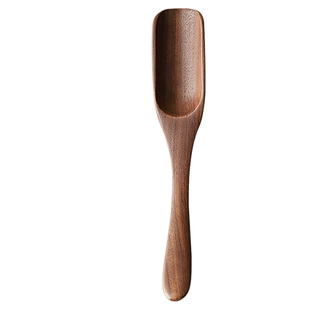 九土日式手工黑胡桃木茶勺茶铲功夫茶具配件木制复古咖啡豆勺家用