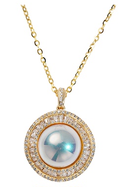 西大班天然贝母akoya珍珠吊坠女