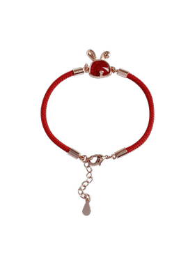 红色兔年兔子红绳手链新年饰品