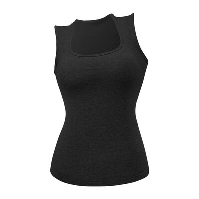 吊带背心显瘦方领宽肩带遮副乳