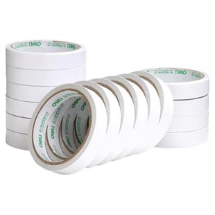 得力双面胶高粘度强力固定儿童手工纸胶带棉纸双面胶不留痕学生文具手撕半透明小卷芯两面胶固定墙面办公用品