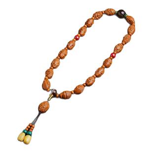 橄榄核手串男士文玩天然原籽精雕刻十八罗汉高端高油高密盘玩手持