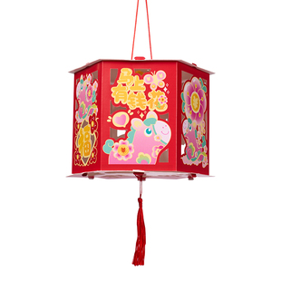 新年春节元宵马年纸质投影走马灯手工diy灯笼花灯儿童材料幼儿园