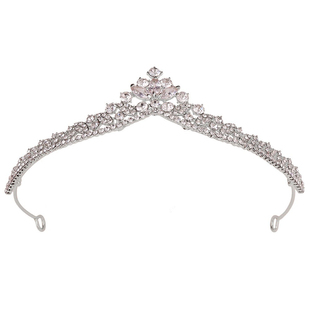 简约轻奢气质韩式皇冠锆石闪亮保色精致公主头饰儿童生日演出配饰