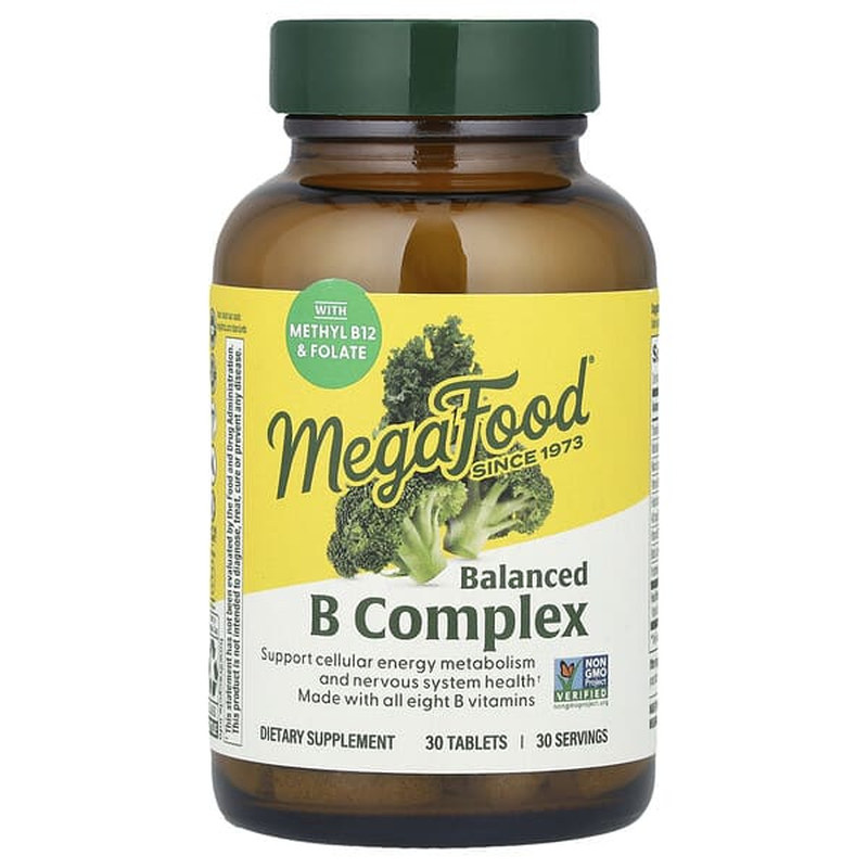 MegaFood平衡B族复合维生素B12B6叶酸烟酸核黄酸生物维生素胶囊