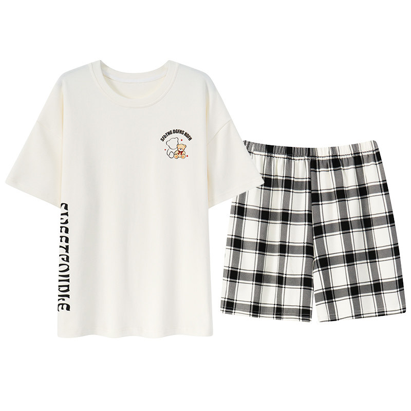 睡衣女士自带胸垫夏季家居服短袖