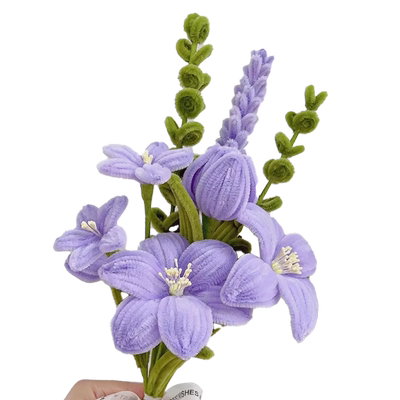 紫色扭扭棒花束手工diy材料包