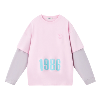 BEASTER鬼脸假两件长袖T恤