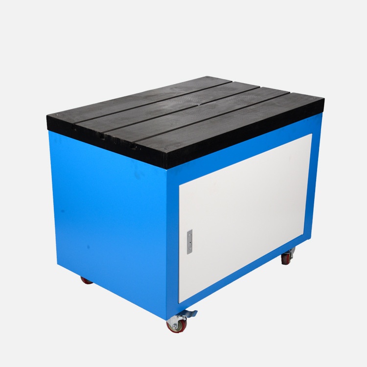 批发攻丝机工作台 移动工具车铸铁T型槽工作台900X600X700工具柜