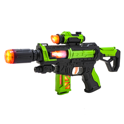 3-6岁儿童电动玩具枪发声光震动旋转逼真喷雾炫酷冲锋枪男孩玩具