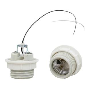 家用E27E14陶瓷塑料LED灯泡灯笼吊灯头灯座螺口带线带圈防水