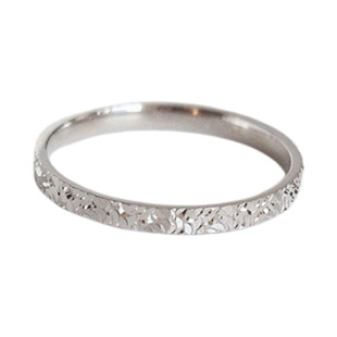 S925纯银碎冰冰戒指女ins小众设计感高级轻奢食指戒时尚闪亮金色