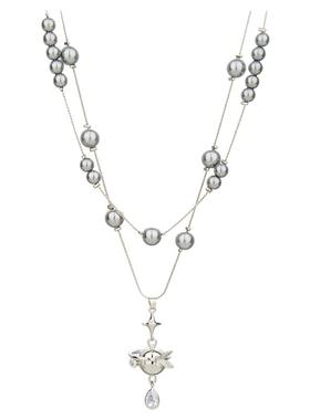 灰色珍珠项链女星球吊坠设计感