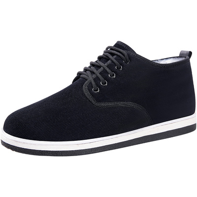 老北京布鞋男款冬季男士保暖鞋手工千层底中老年加绒加厚高帮棉鞋