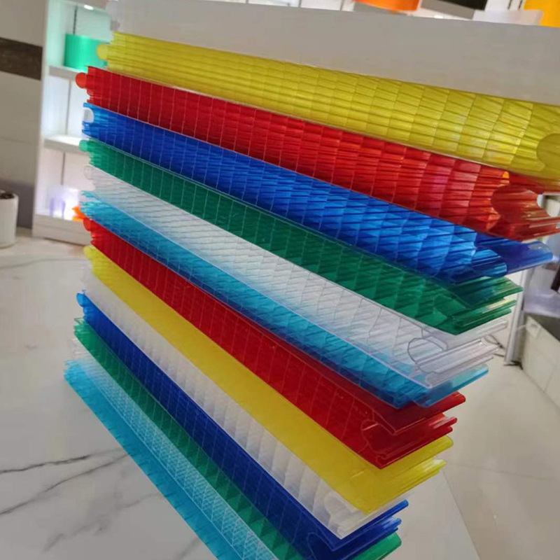 厂家批发PC米字型幕墙板插接透明阳光板插接30mm透明中空板pc