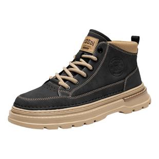 LOUISPRO新款加绒马丁靴男士名品软底时尚袜口耐磨舒适高帮工装靴