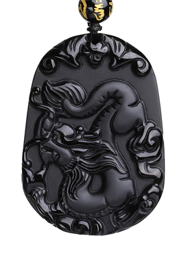 天然生肖吊坠黑曜石十二生肖吊坠