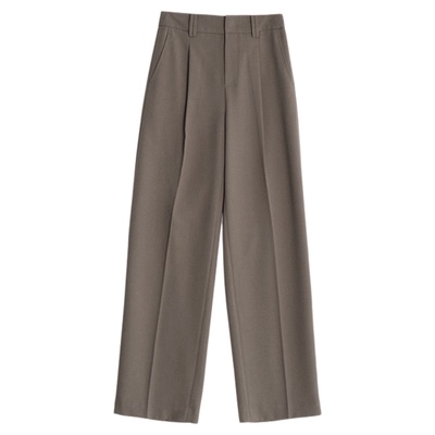 压褶立体直筒裤休闲极简及地长裤