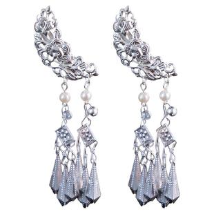 月亮珍珠苗族苗银发饰头钗配饰步摇发簪苗疆民族风古风头饰长流苏