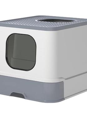 猫砂盆全封闭抽屉顶入式防外溅大号超大号猫沙盆子猫厕所猫咪用品