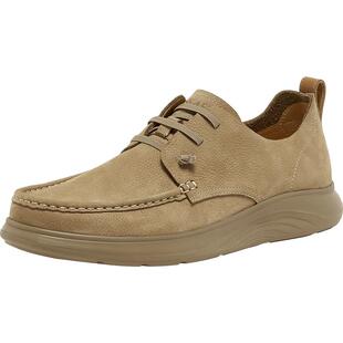 SKAP圣伽步男鞋2026春季新款袋鼠鞋松紧带舒适轻质男款休闲皮鞋