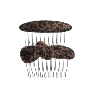 豹纹倒插梳高颅顶蓬松神器前额碎发整理2026新款侧边刘海发夹发梳